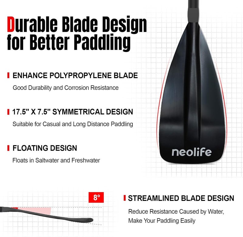 WONITAGO SUP Paddleboard Paddle with Aluminum Shaft and Nylon Blade, Lightweight Stand Up Paddle Board Oars, Adjustable170-210 cm/68-84 inch - Image 2